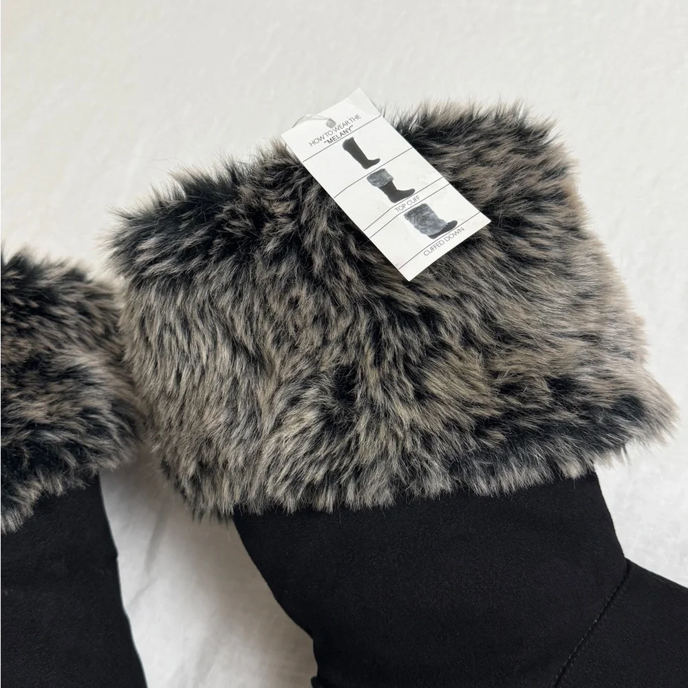 Report Faux Fur Melany Adjustable Boots Size 11 Grunge NWT
